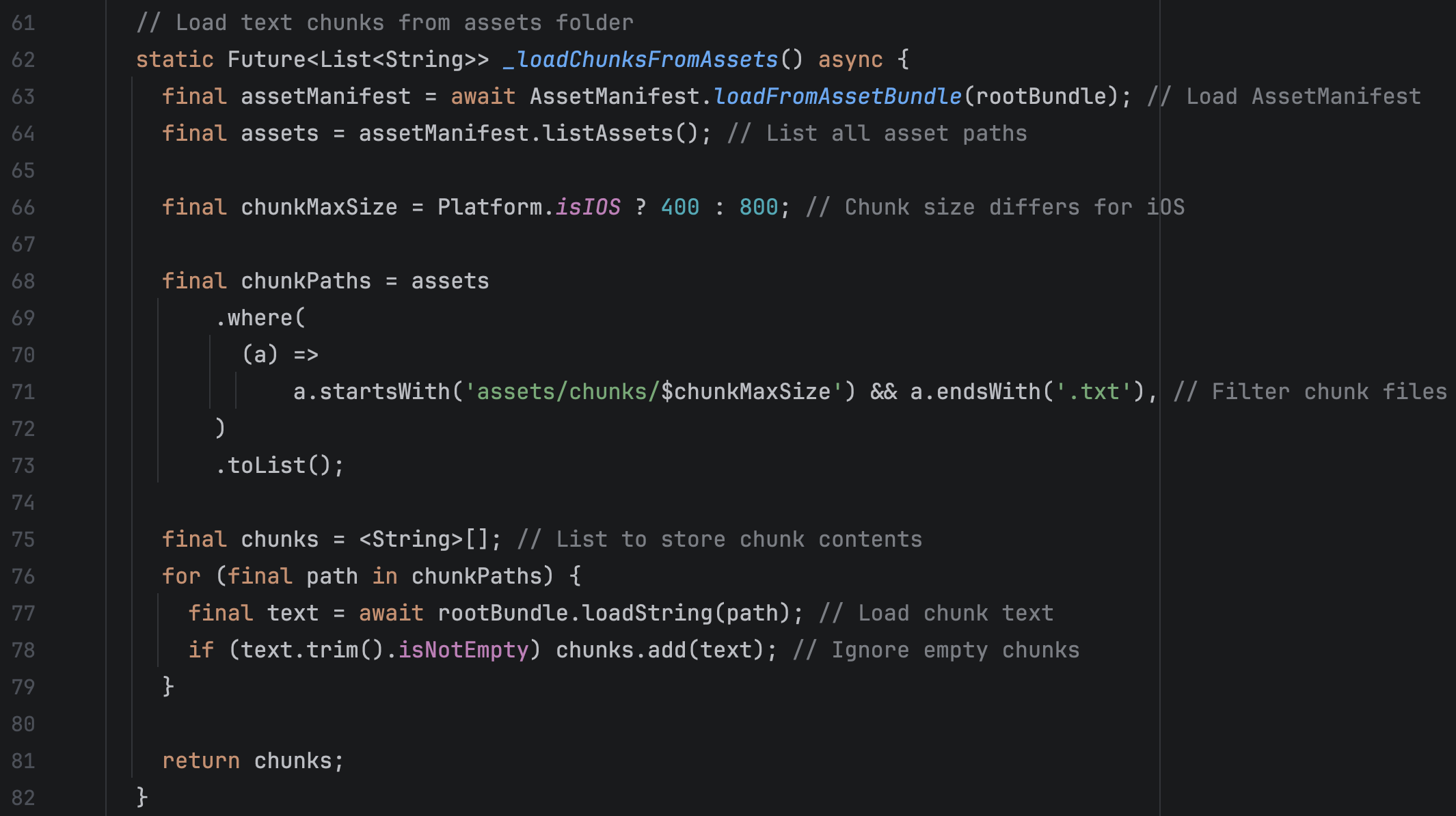 Generating chunks